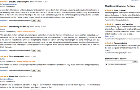 Ten Twisted Tales five star reviews